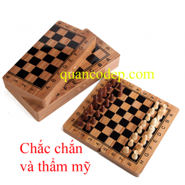 Bộ cờ vua gỗ chò chỉ có nam châm (tặng 2 hậu)